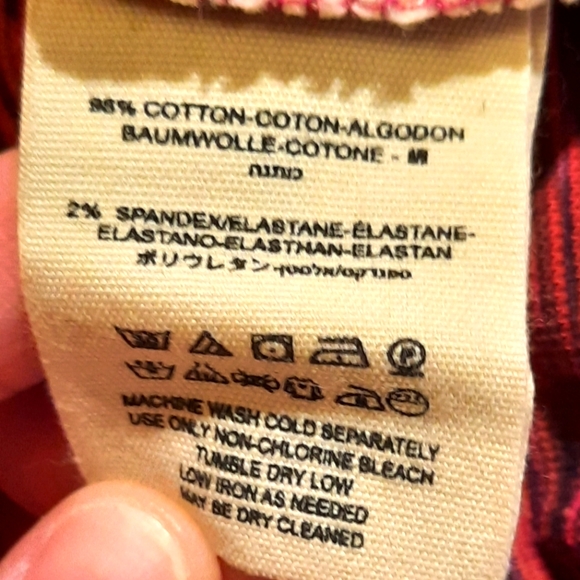 Free People Shirt XS Red Marled Turtleneck Stretch Casual Fitted Preppy - Picture 4 of 11